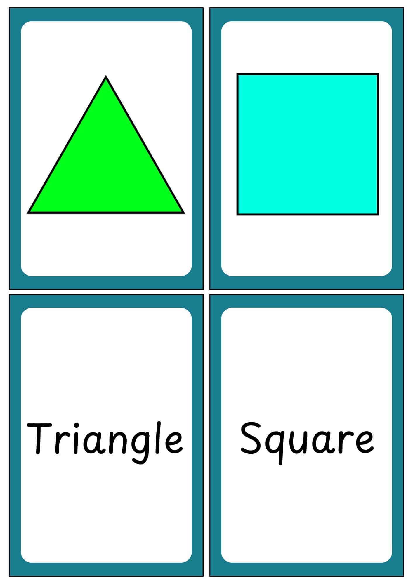 Shapes Flashcards 2D 3D Free Printables Teach Prints