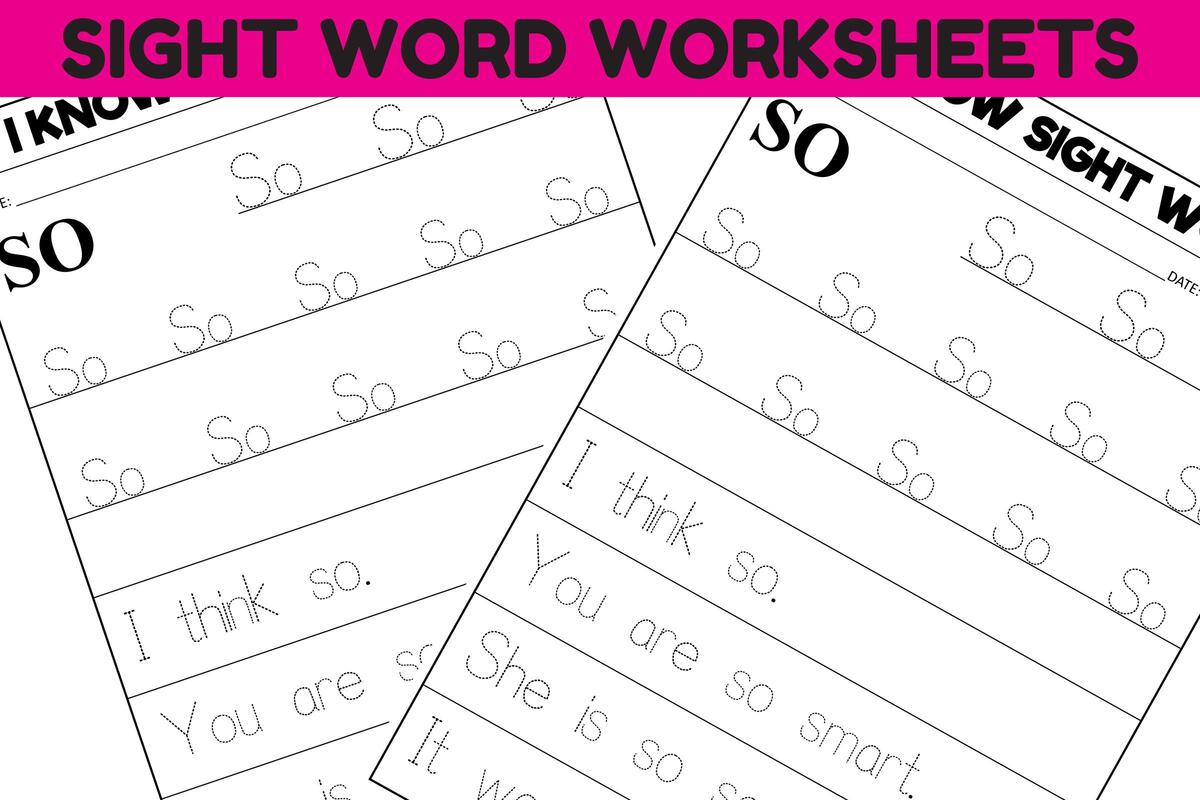 Sight Word Practice Worksheet So Graphic By Sarita Kidobolt Creative Fabrica Sight Word Practice Worksheet So Graphic By Sarita Kidobolt Creative Fabrica