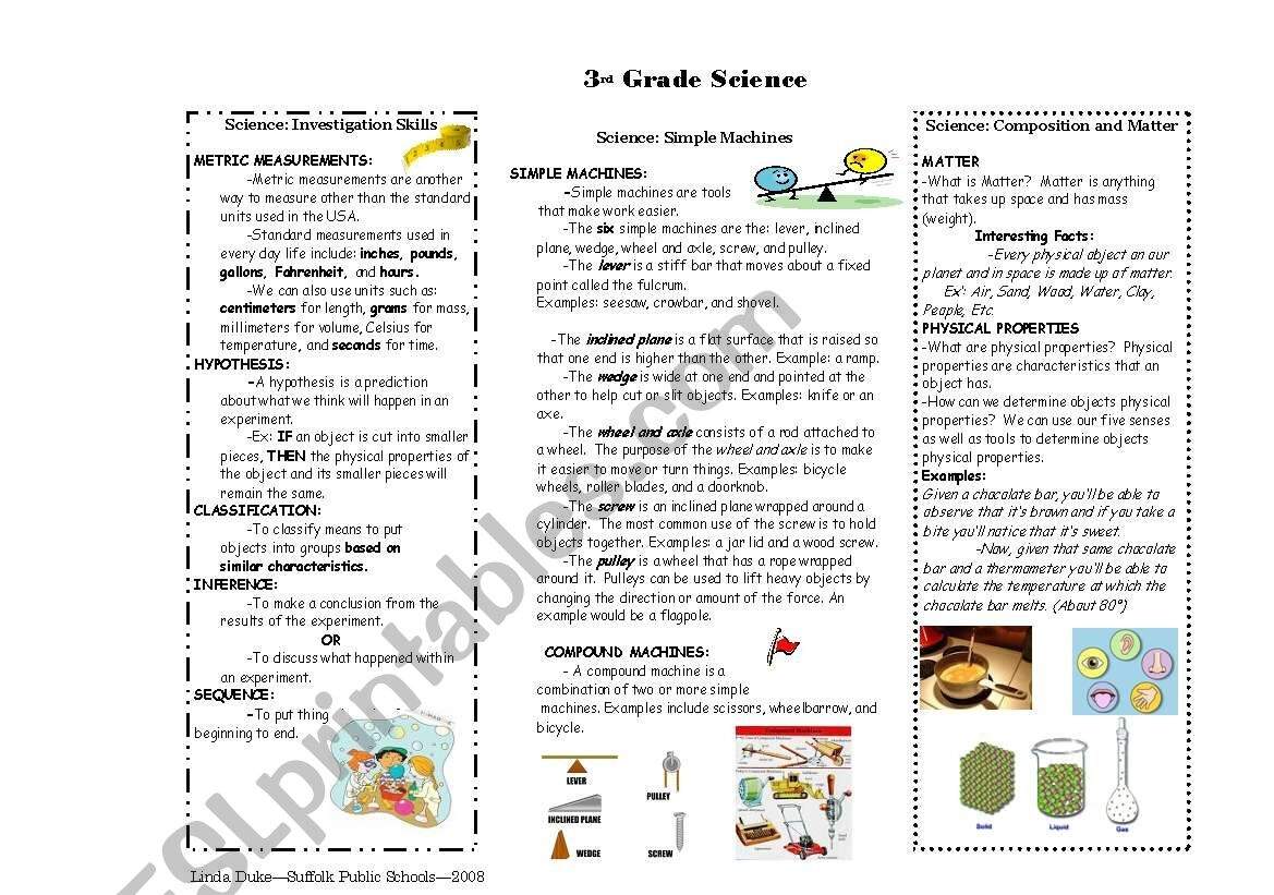 Simple Machines And Matter Study Guide With Pictures ESL Worksheet By Linwright1