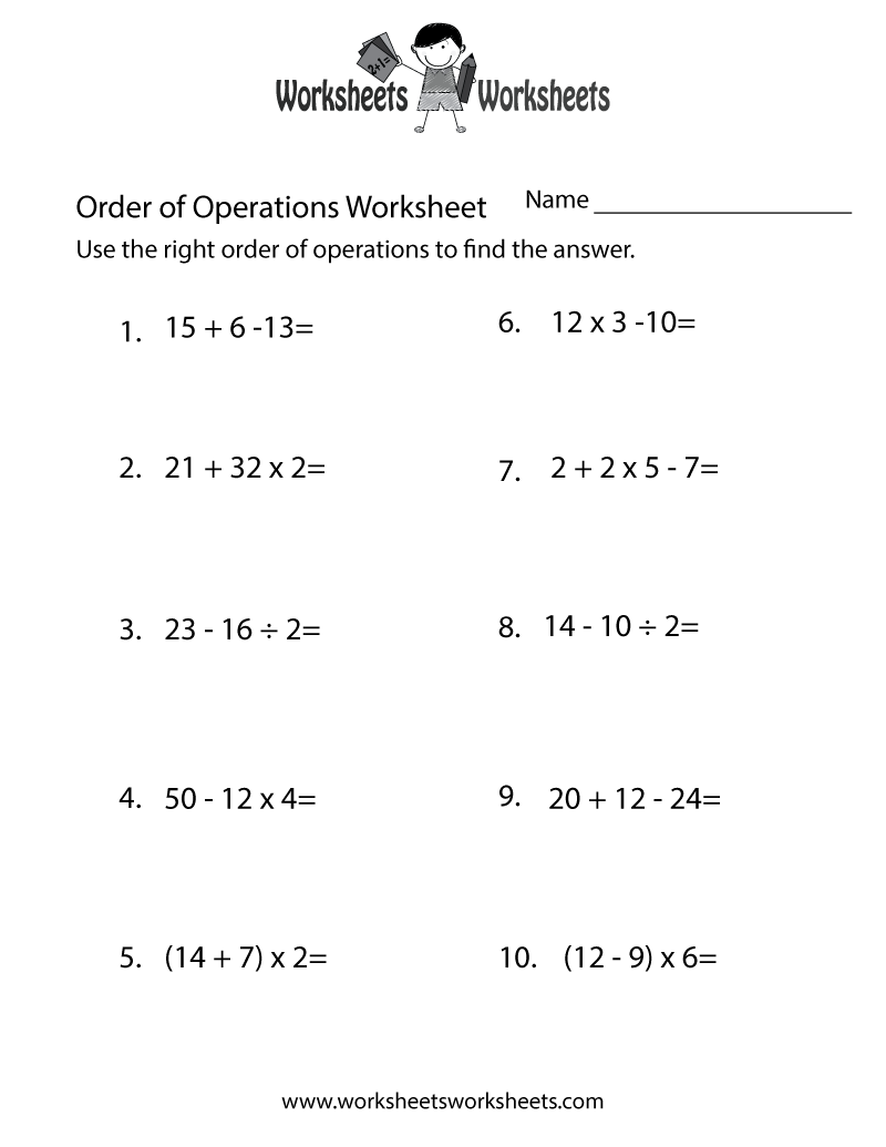 PEMDAS Problems Order Of Operations Worksheets Basic With Parentheses Made By Teachers