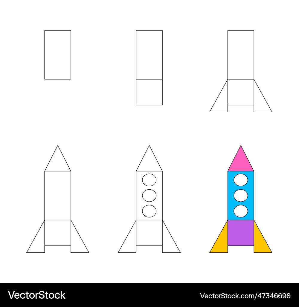 Simple Step By Drawing Tutorial For Kids Royalty Free Vector VectorStock