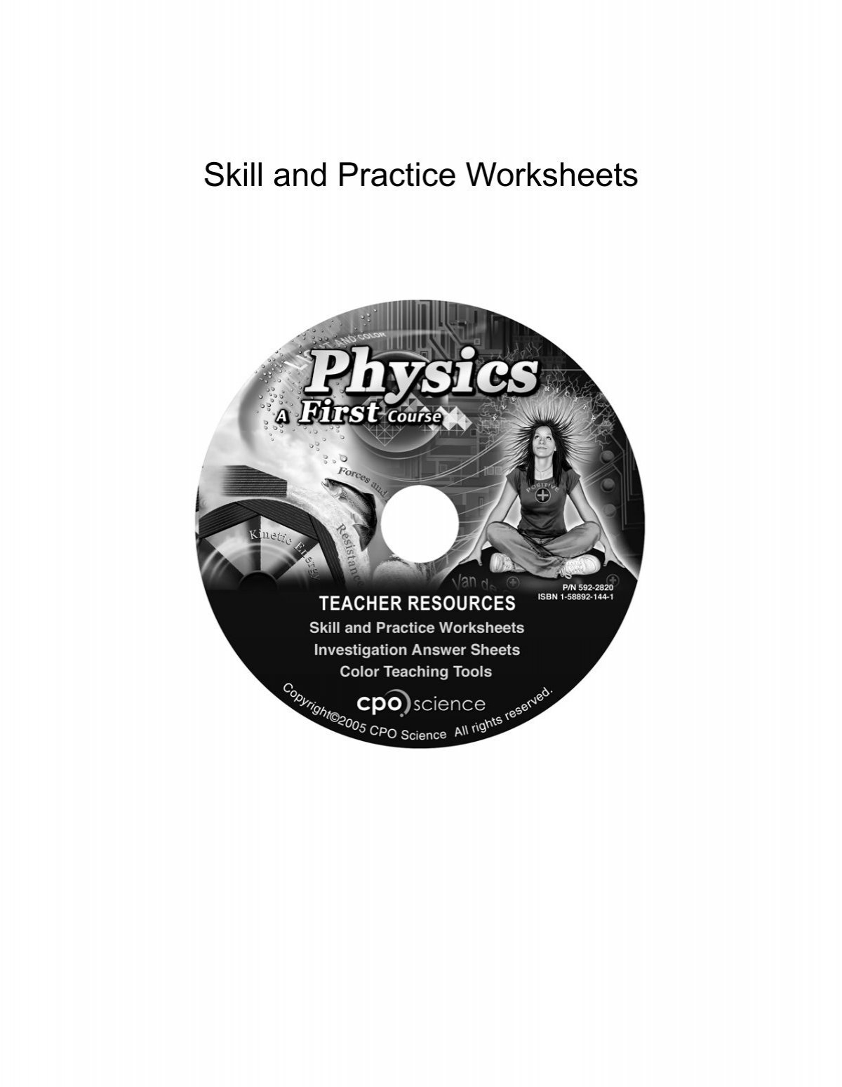 Skill And Practice Worksheets CPO Science Skill And Practice Worksheets CPO Science