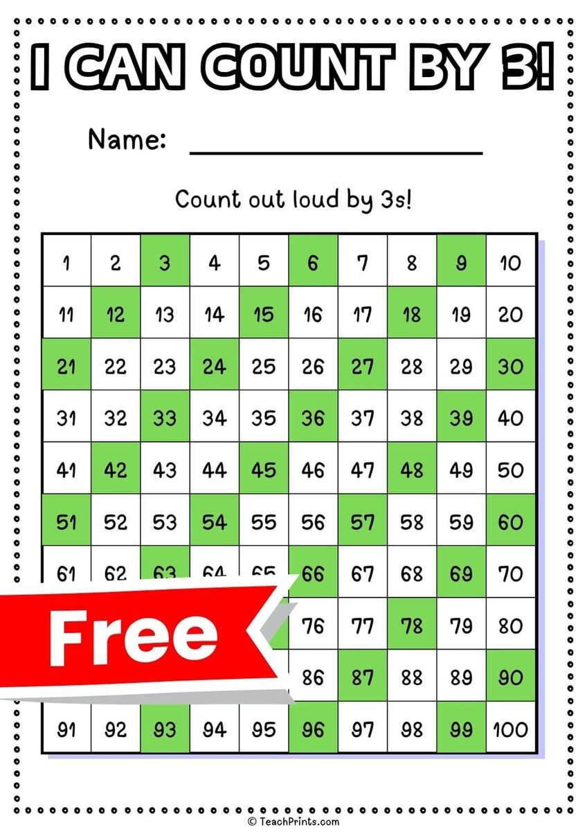 Skip Counting By 3 Worksheets Free Printable Pdfs Teach Prints Skip Counting By 3 Worksheets Free Printable Pdfs Teach Prints