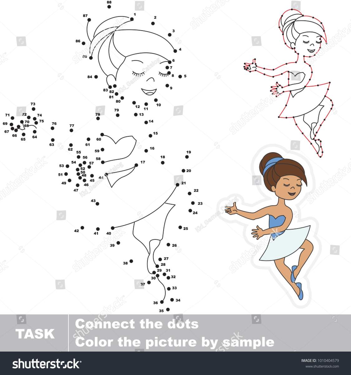 Dot Dot Drawing Tutorial Cute Ballerina Stock Vector Royalty Free 1327597277 Shutterstock