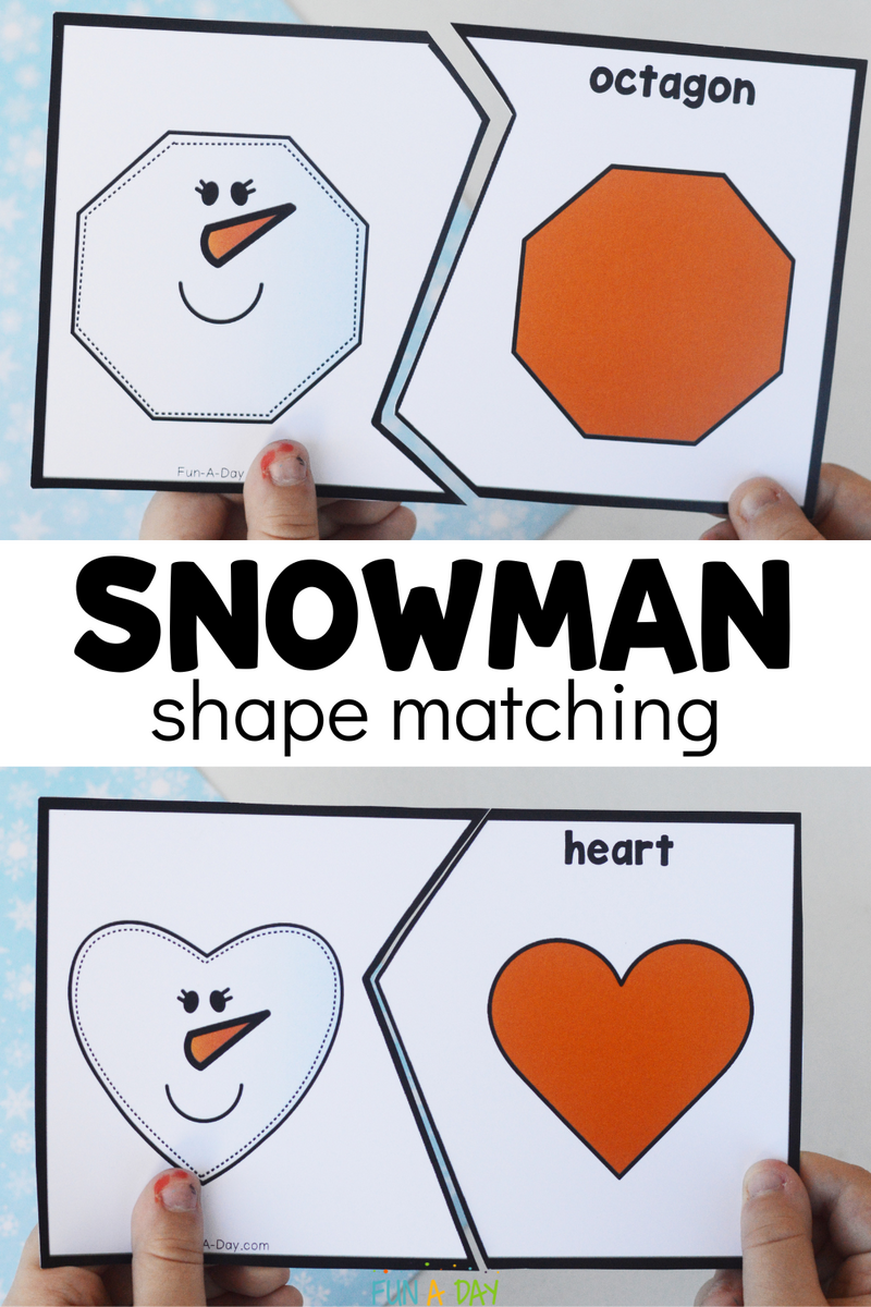 Snowman Shape Matching Free Printable Fun A Day