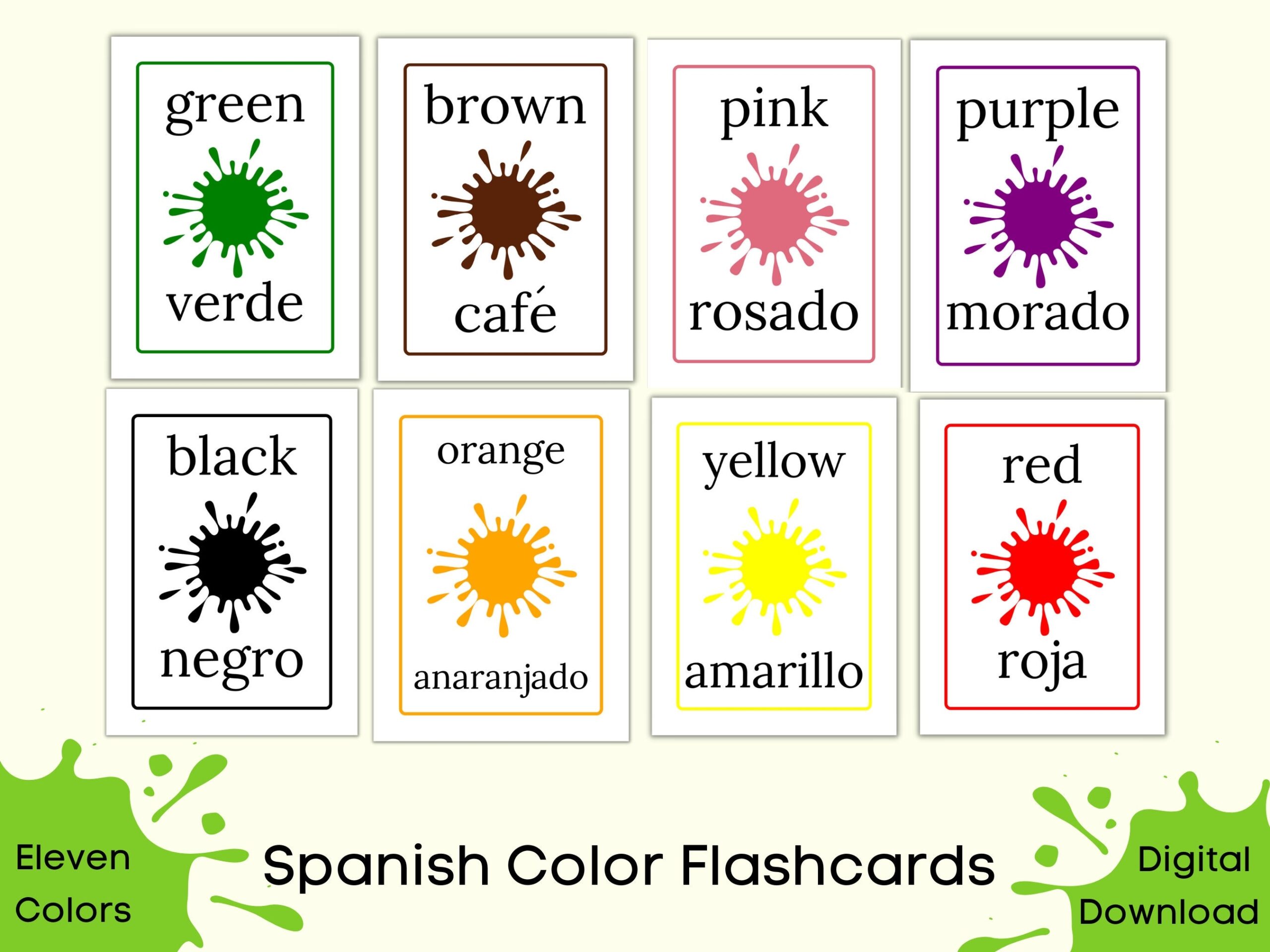 Amazon Colours Flashcards In Spanish Language Flash Cards With Matching Bingo Game For Toddlers Kids Children And Adults Size 4 13 5 83 In DIN A6 Toys Games