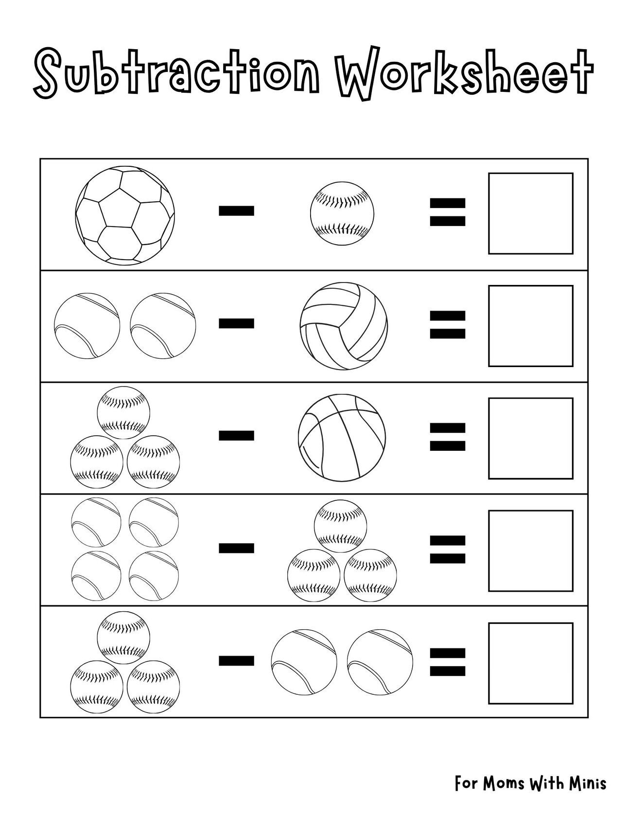 Sports Subtraction Practice Football Math Activities The Teacher Bag