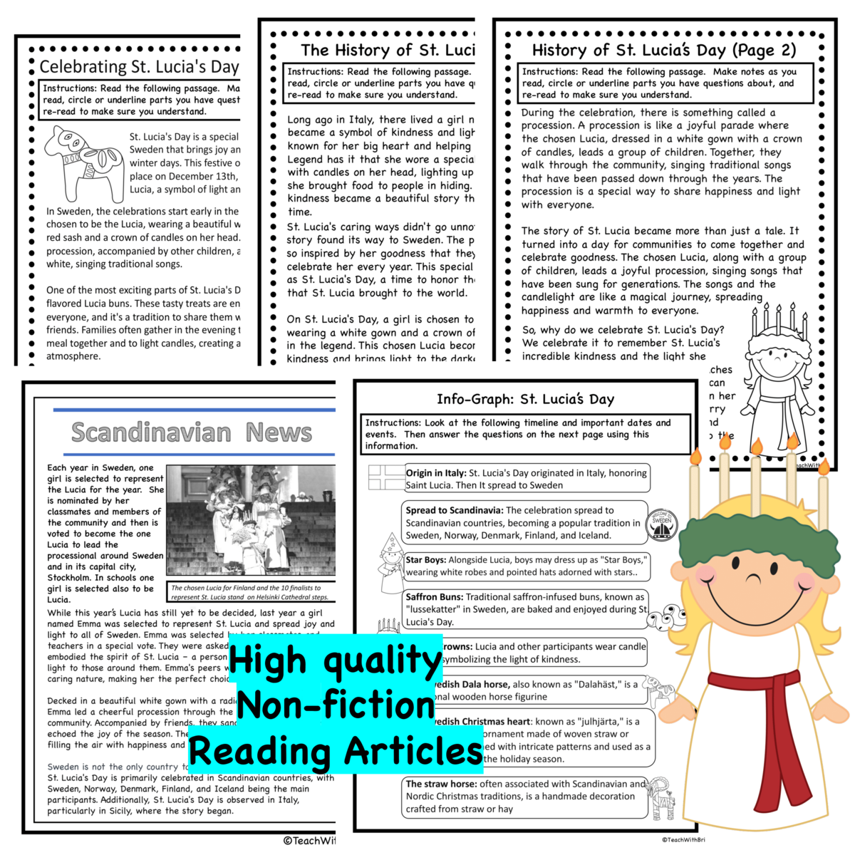 St Lucia S Day Sweden Reading Comprehension Worksheet Pack For Holidays Around The World Classful St Lucia S Day Sweden Reading Comprehension Worksheet Pack For Holidays Around The World Classful