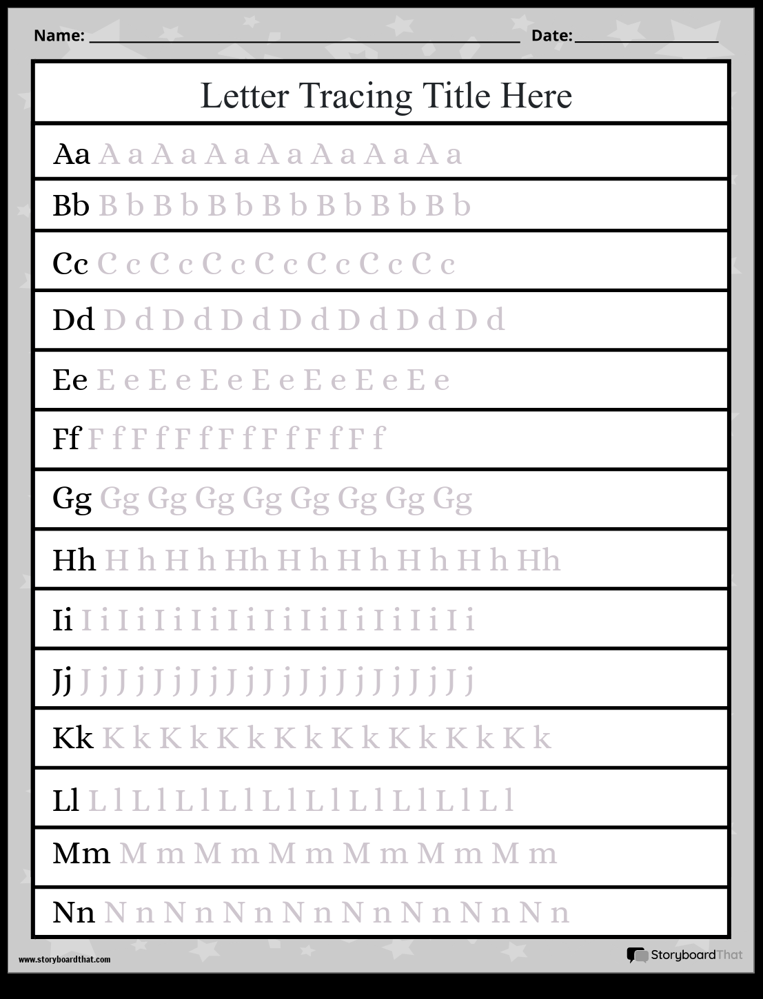 Storyboard That Free Letter Tracing Worksheet Maker Storyboard That Free Letter Tracing Worksheet Maker