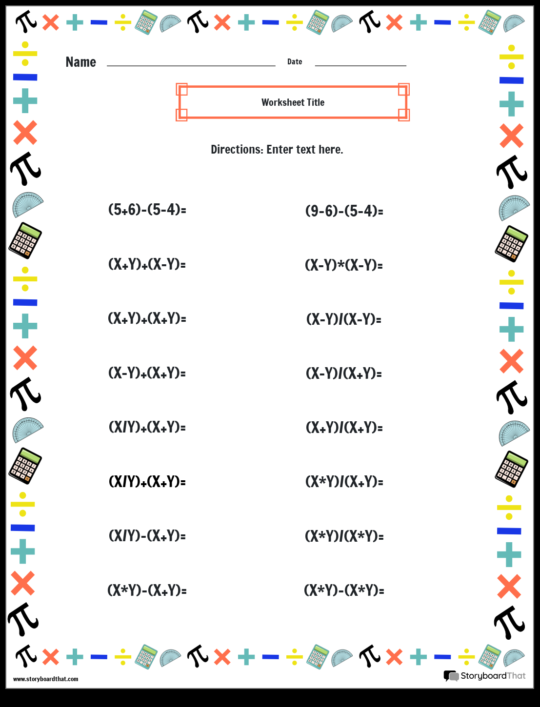 Storyboard That Free Mixed Operations Worksheets For Math Storyboard That Free Mixed Operations Worksheets For Math