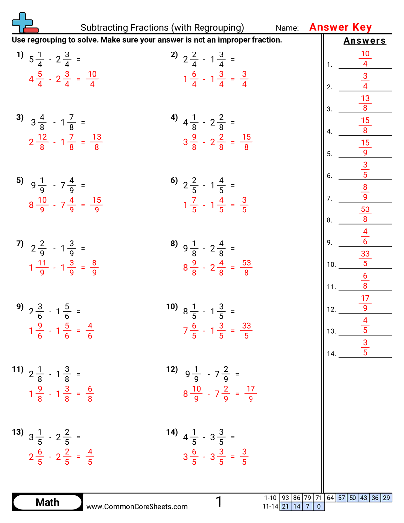 Subtracting Fractions With Regrouping Worksheet Download Subtracting Fractions With Regrouping Worksheet Download