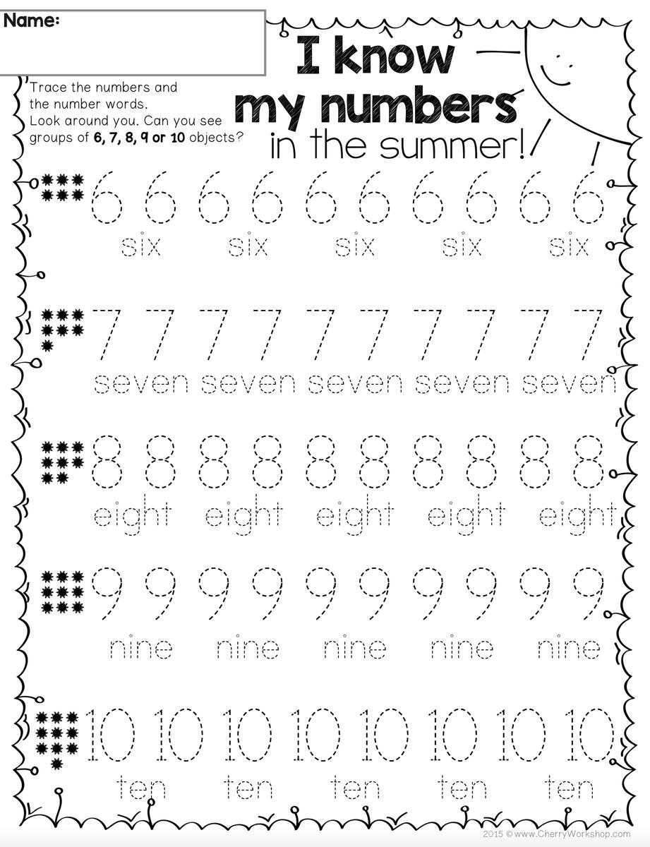 Summer Number Trace 1 10 By Teach Simple Summer Number Trace 1 10 By Teach Simple