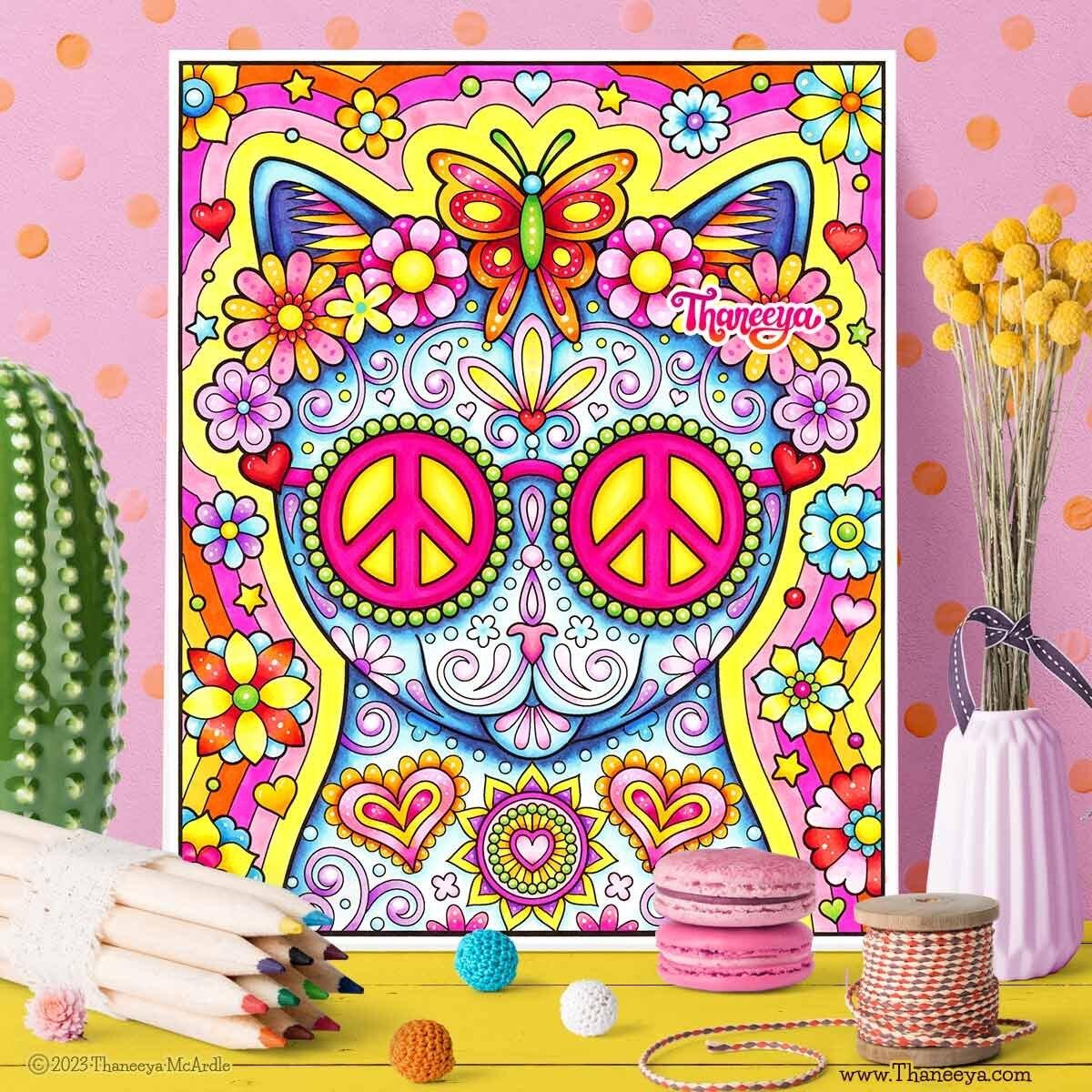 Super Groovy Coloring Pages By Thaneeya McArdle 23 Printable Coloring Pages For Adults And Teens Art Is Fun