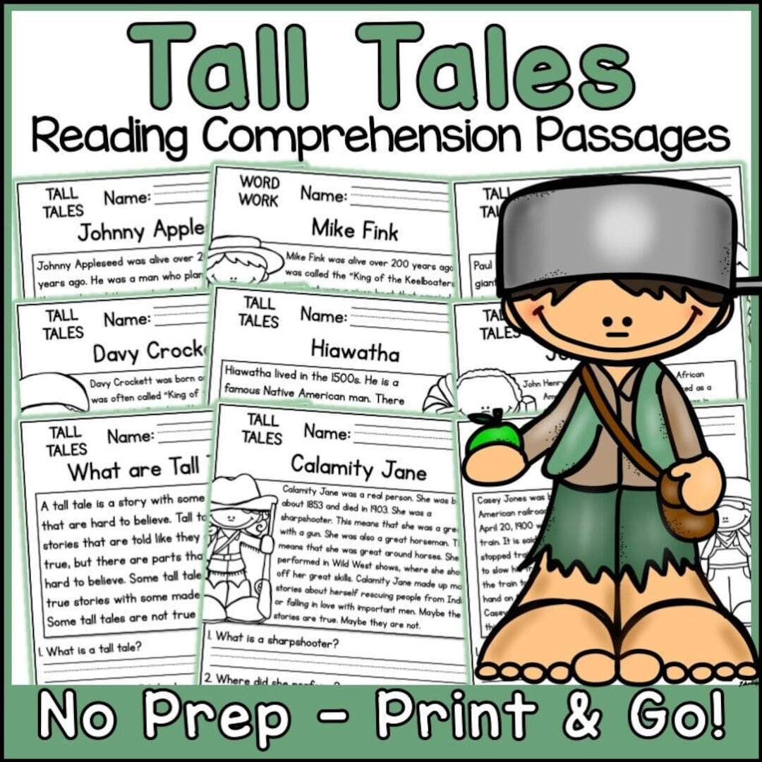 Tall Tales Reading Comprehension Passages And Questions Science Printable Worksheets Etsy Finland Tall Tales Reading Comprehension Passages And Questions Science Printable Worksheets Etsy Finland