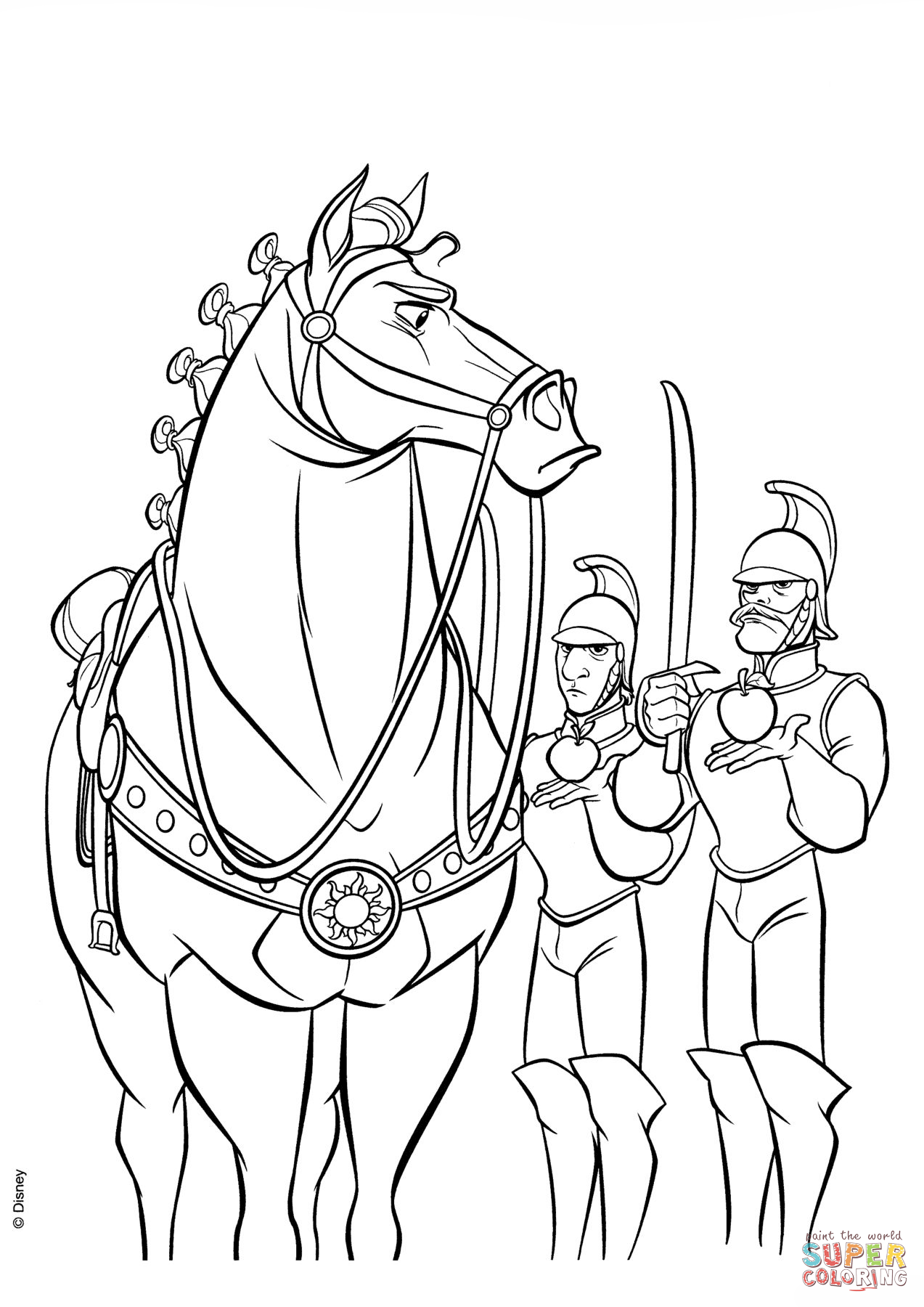 Rapunzel And Maximus From Tangled Coloring Page Download Print Or Color Online For Free