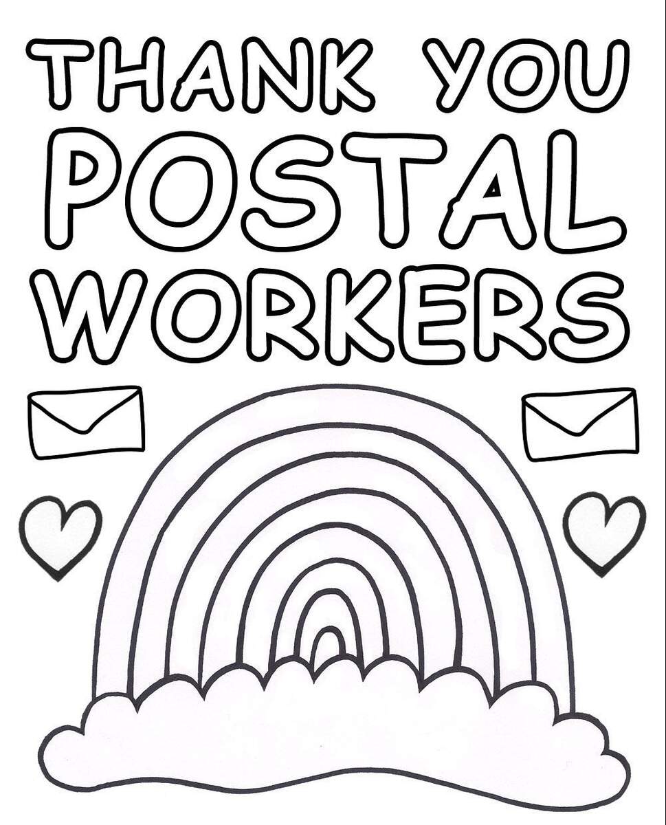 Thank You Postal Workers Rainbow Poster Rooftop Post Printables