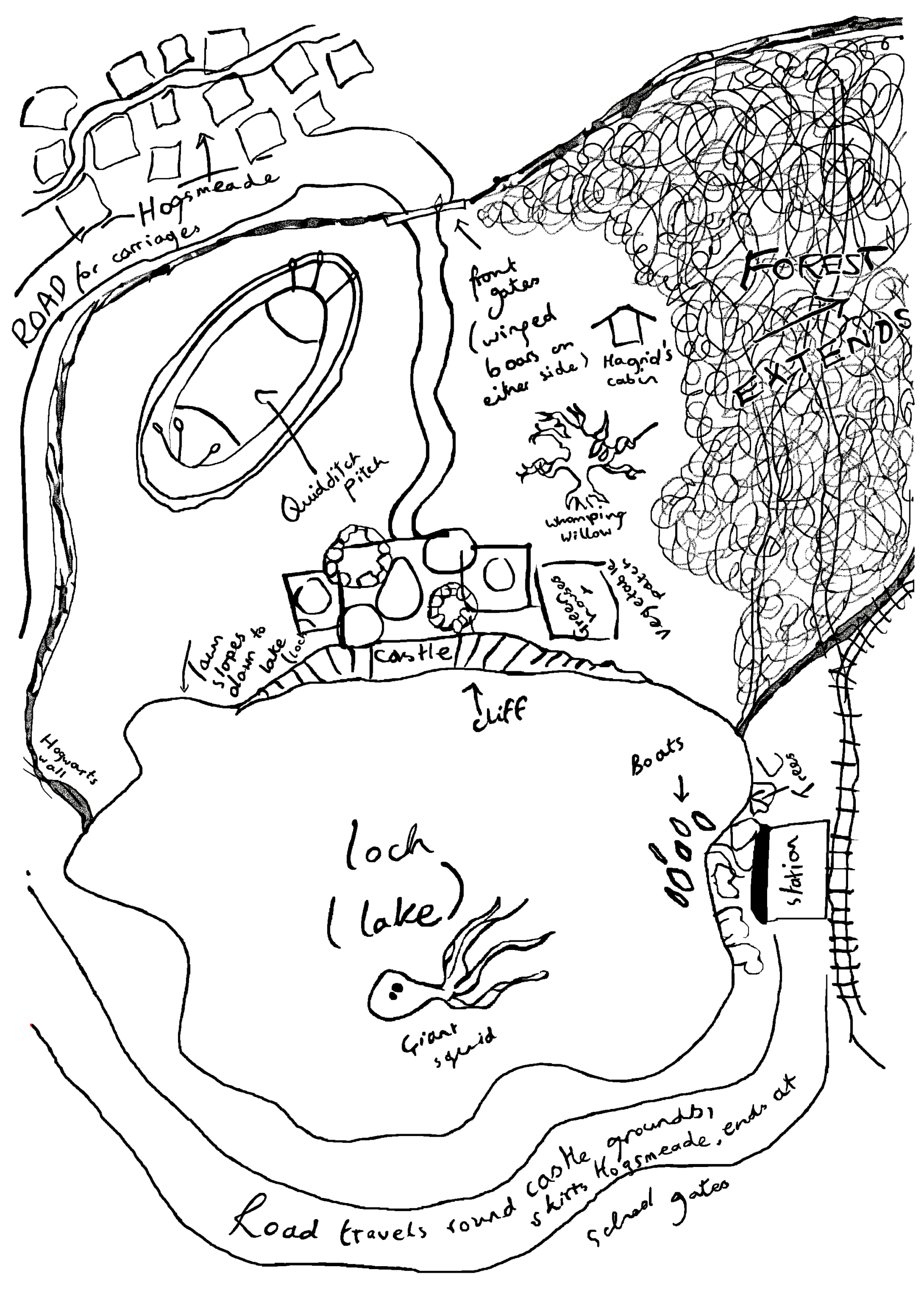 The Map Of Hogwarts The Castle Grounds