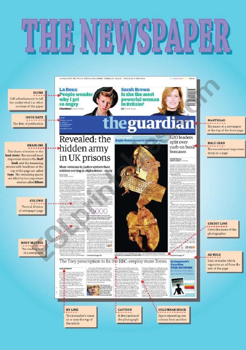The Newspaper Part 1 ESL Worksheet By Jazchulinchu The Newspaper Part 1 ESL Worksheet By Jazchulinchu