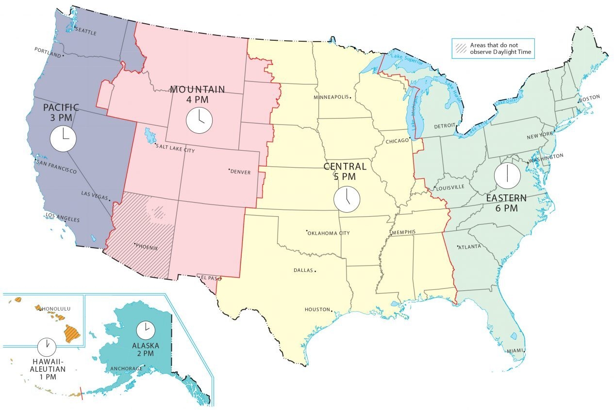 Time Zone Chart Center For Financial Training Inc