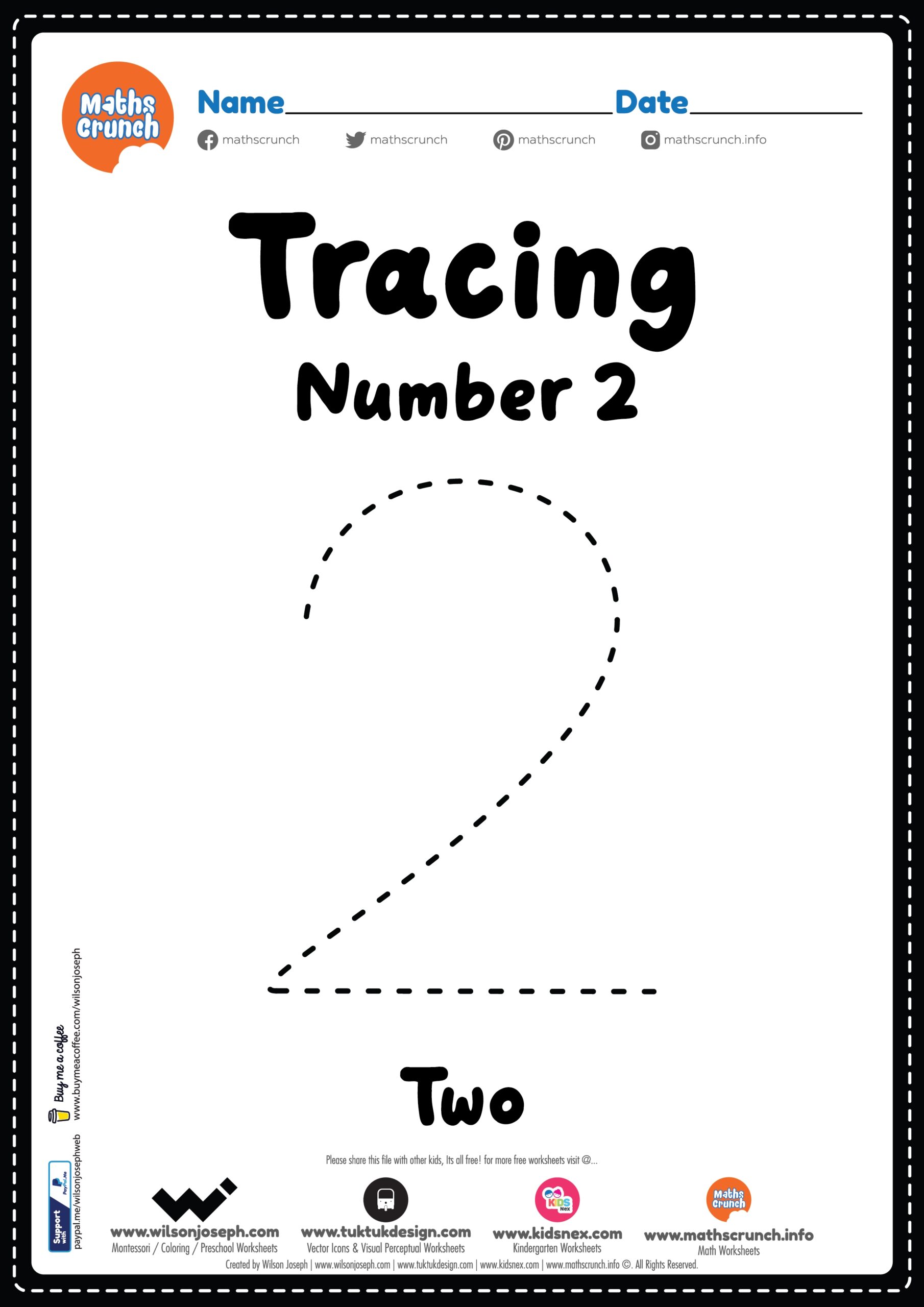 Tracing Number 2 Worksheet For Kids Free Printable PDF Tracing Numbers Number Tracing Worksheets Tracing Numbers 1 To 10 Number Writing Practice MegaWorkbook