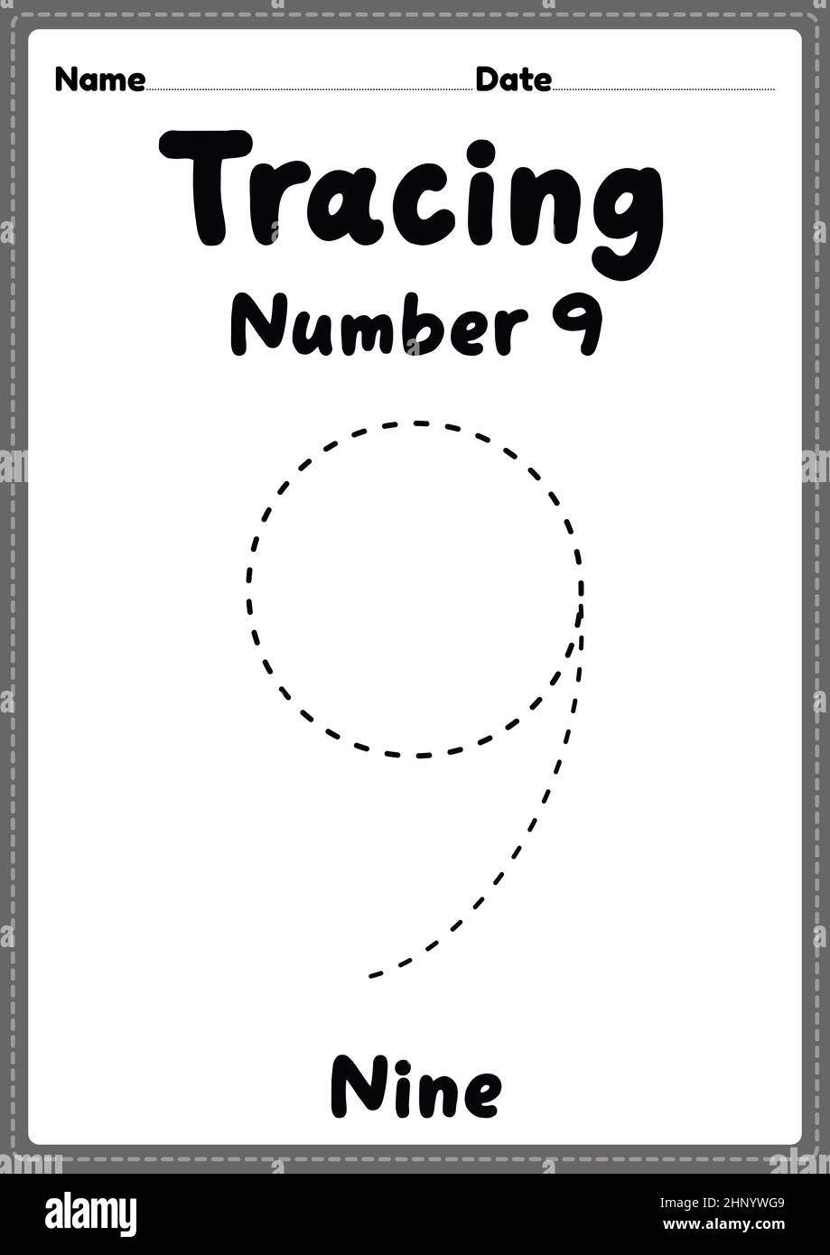 Tracing Number 9 Hi Res Stock Photography And Images Alamy