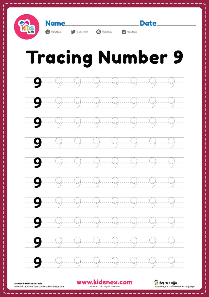 Tracing Number 9 Hi Res Stock Photography And Images Alamy