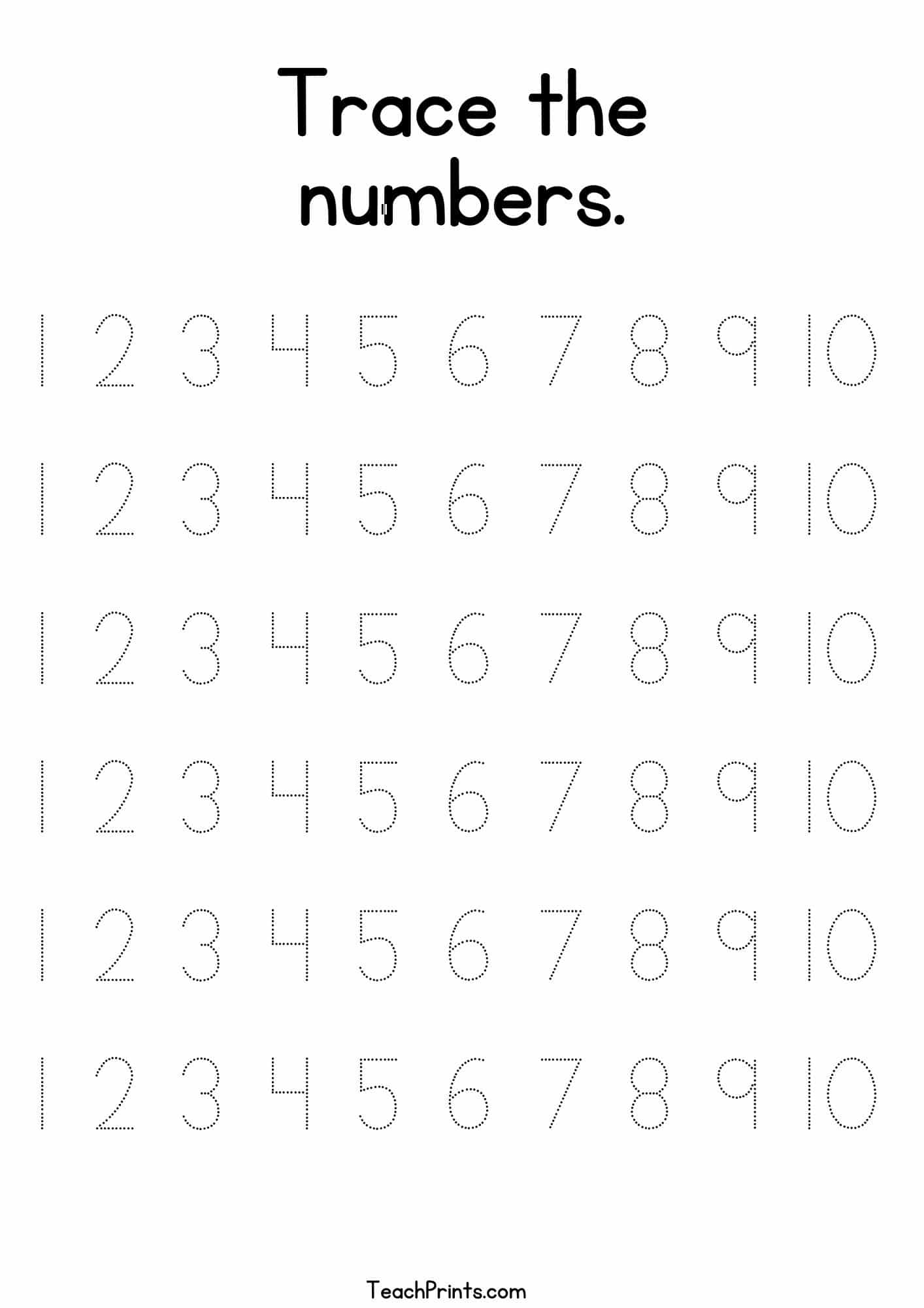 Tracing Number Ten Preschool Worksheet Black And White Stock Vector Illustration Of Homework Cartoon 250685655