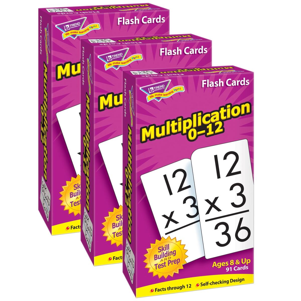 TREND Multiplication 0 12 Skill Drill Flash Cards Pack Of 3 Walmart TREND Multiplication 0 12 Skill Drill Flash Cards Pack Of 3 Walmart