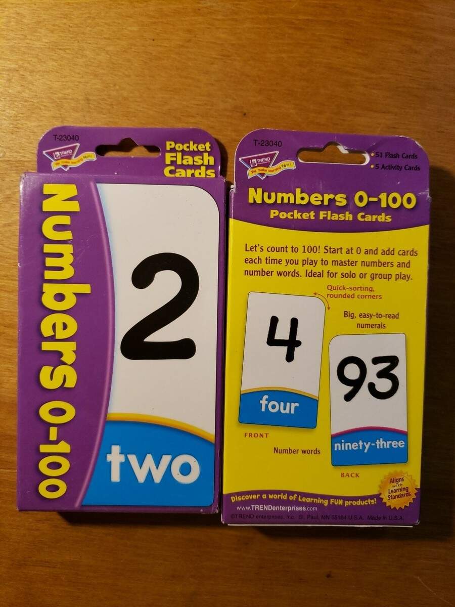 Trend Numbers 0 100 Pocket Flash Cards 2 Packs Included EBay