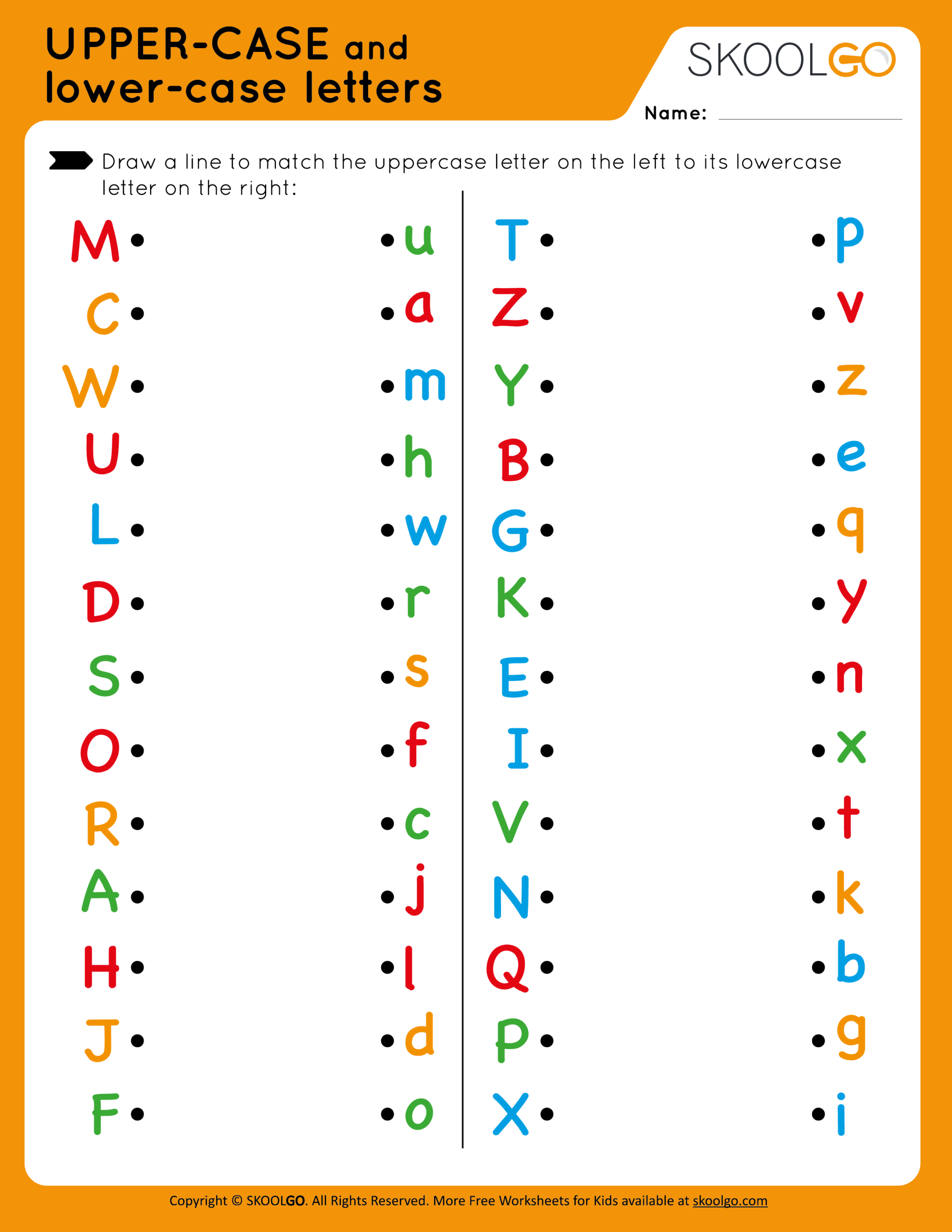 Upper Case And Lower Case Letters Free Worksheet For Kids Upper Case And Lower Case Letters Free Worksheet For Kids