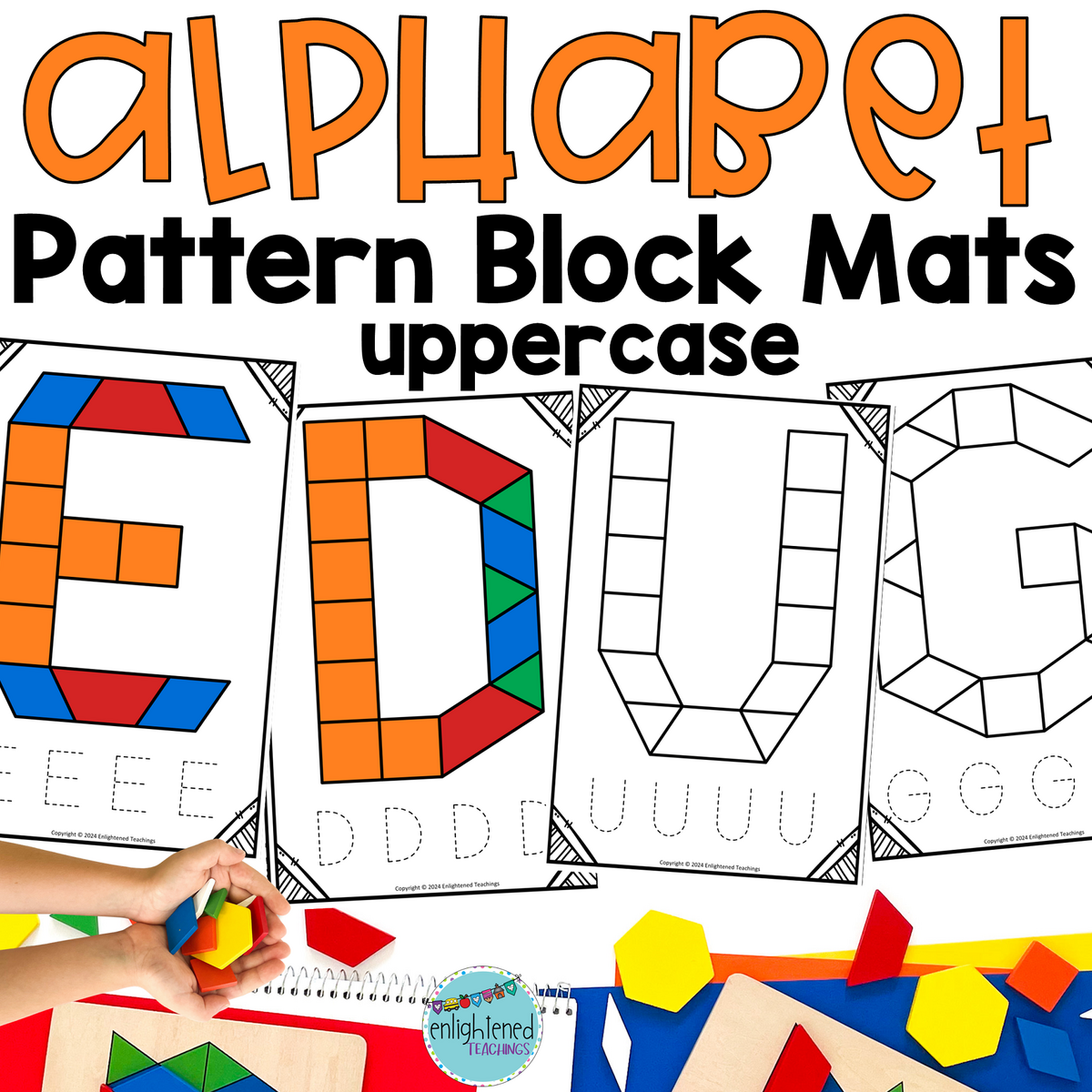 Free Printable Uppercase Alphabet Pattern Block Templates