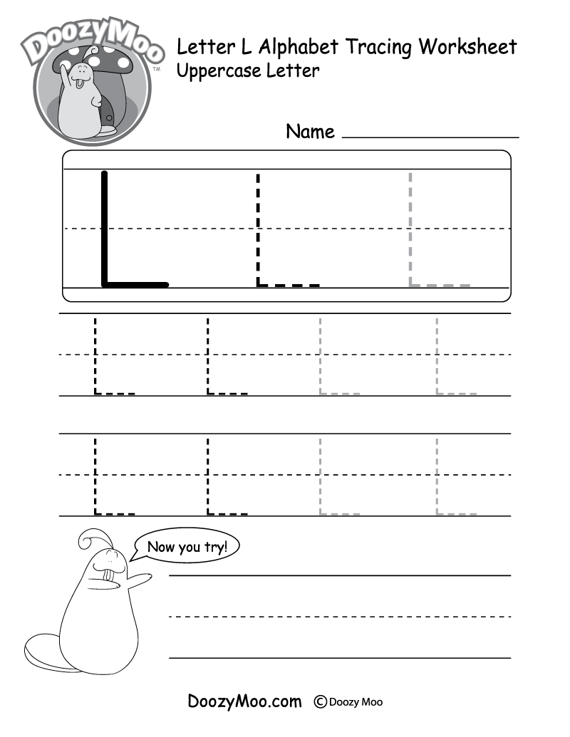 Letter L Tracing Worksheet Free Printables Teach Prints