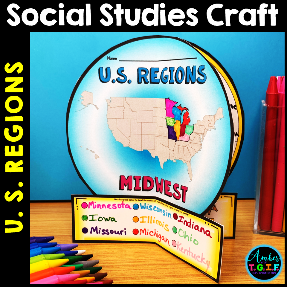 US Regions Research Social Studies Craft Project Made By Teachers