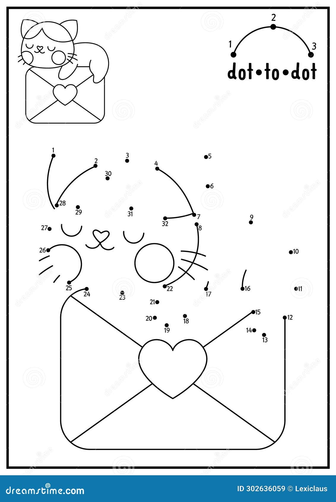 Vector Saint Valentine Dot To Dot And Color Activity With Cute Kawaii Cat Sending Letter With Heart Love Holiday Connect The Dots Stock Vector Illustration Of Animal Love 302636059