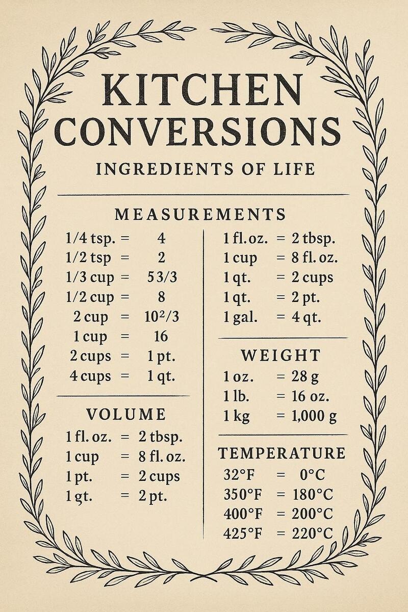 Amazon ALREAR Kitchen Conversion Chart Signs For Vintage Kitchen Wall Decor Baking Supplies Accessories For Bakers Cooking Lovers Guide Bakery Decoration Metal Signs 12x8 Inches Home Kitchen