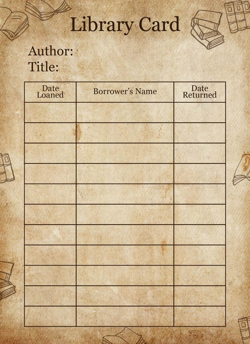 Vintage Library Cards 12 Free PDF Printables Printablee Vintage Library Cards 12 Free PDF Printables Printablee