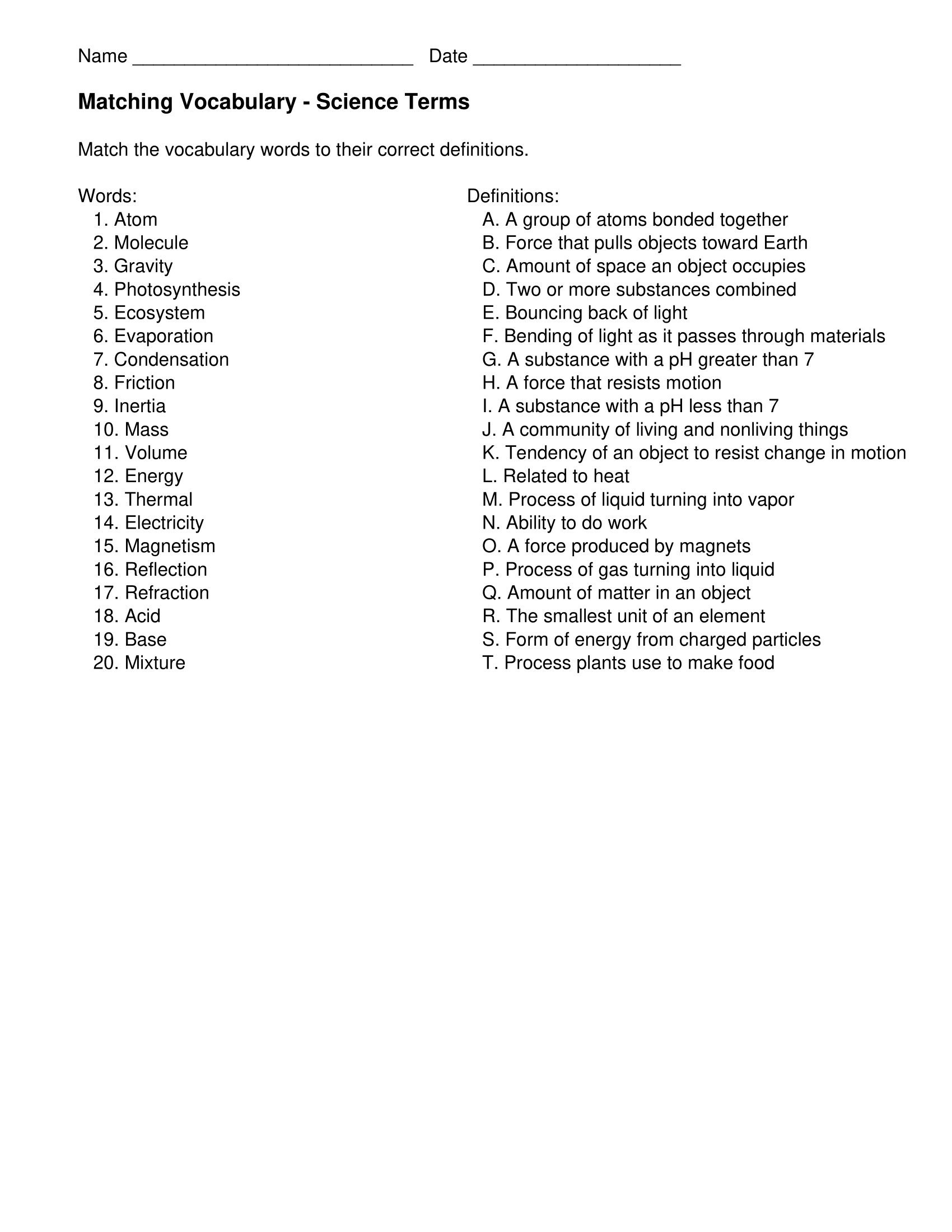 Vocabulary Worksheets 4th Grade Vocabulary Worksheets