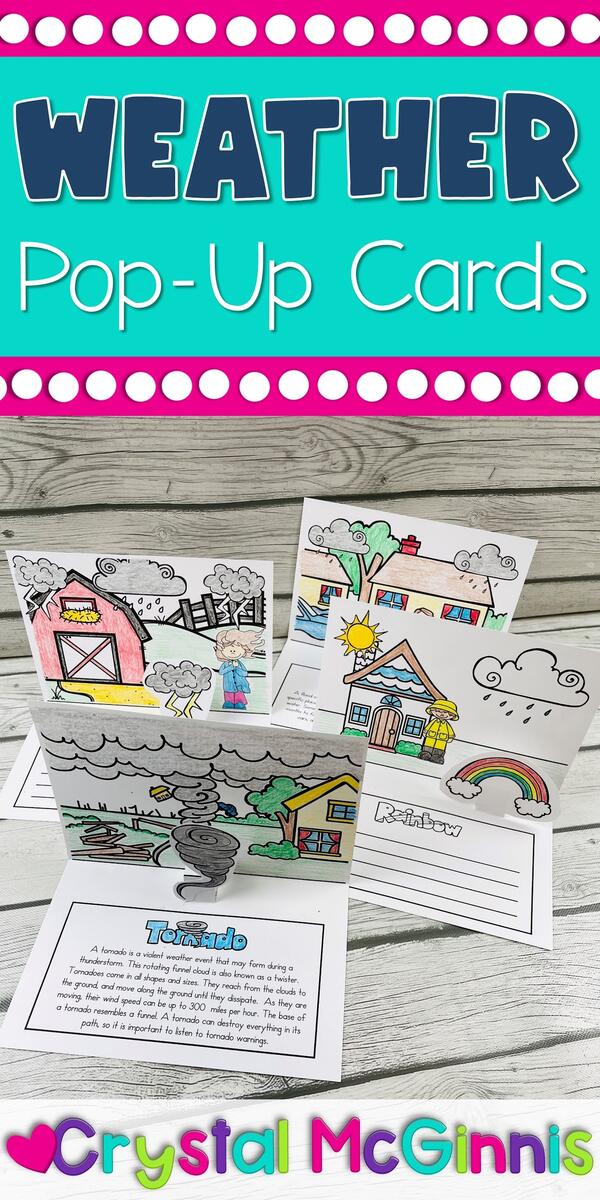 Weather Pop Up Cards Read Or Write About Weather Kindergarten Creations Weather Pop Up Cards Read Or Write About Weather Kindergarten Creations