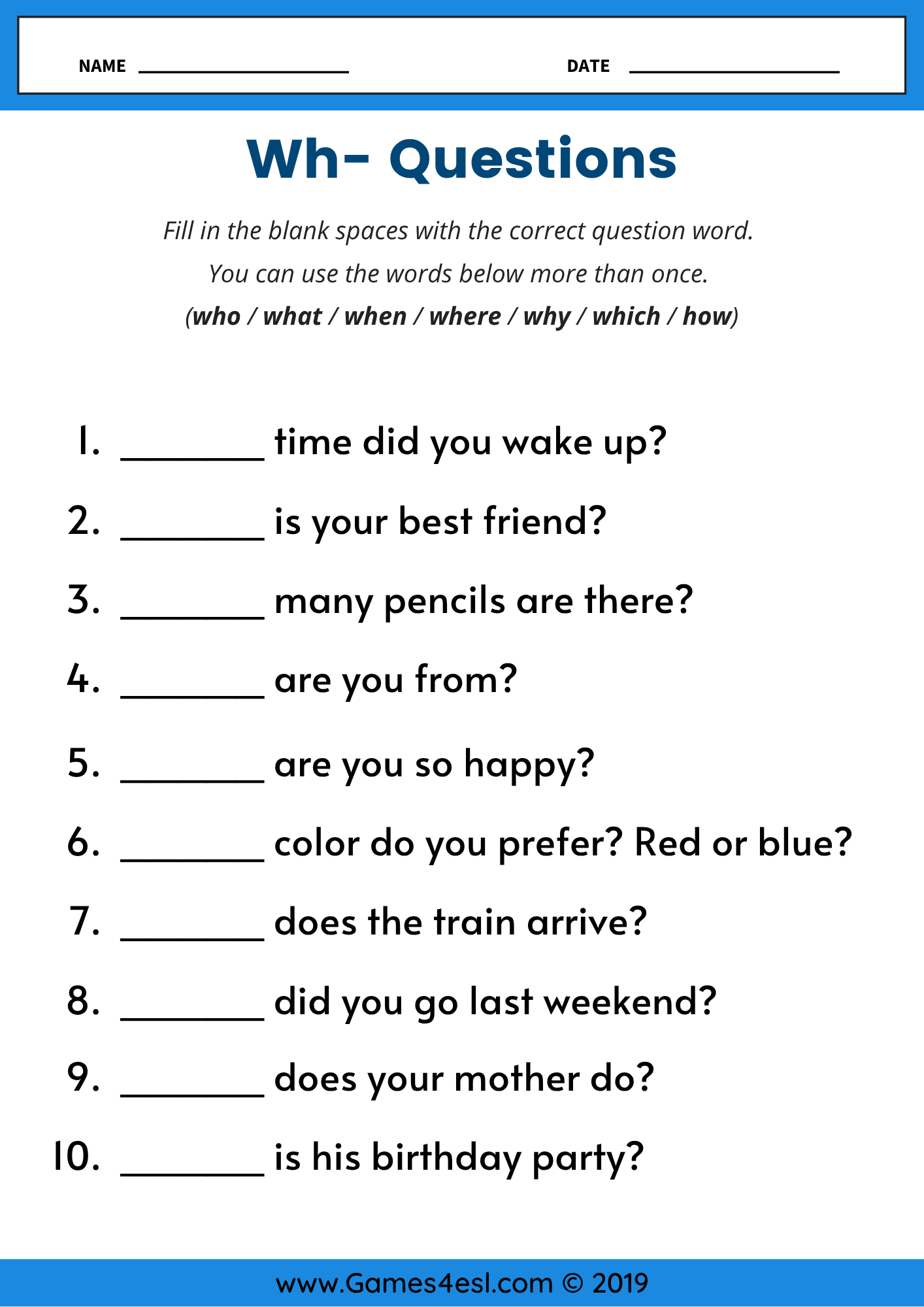 Question Words Look At The Images Then Circle And Write Correct Words Grammar Exercise Bk1 Free Pdf Ezpzlearn