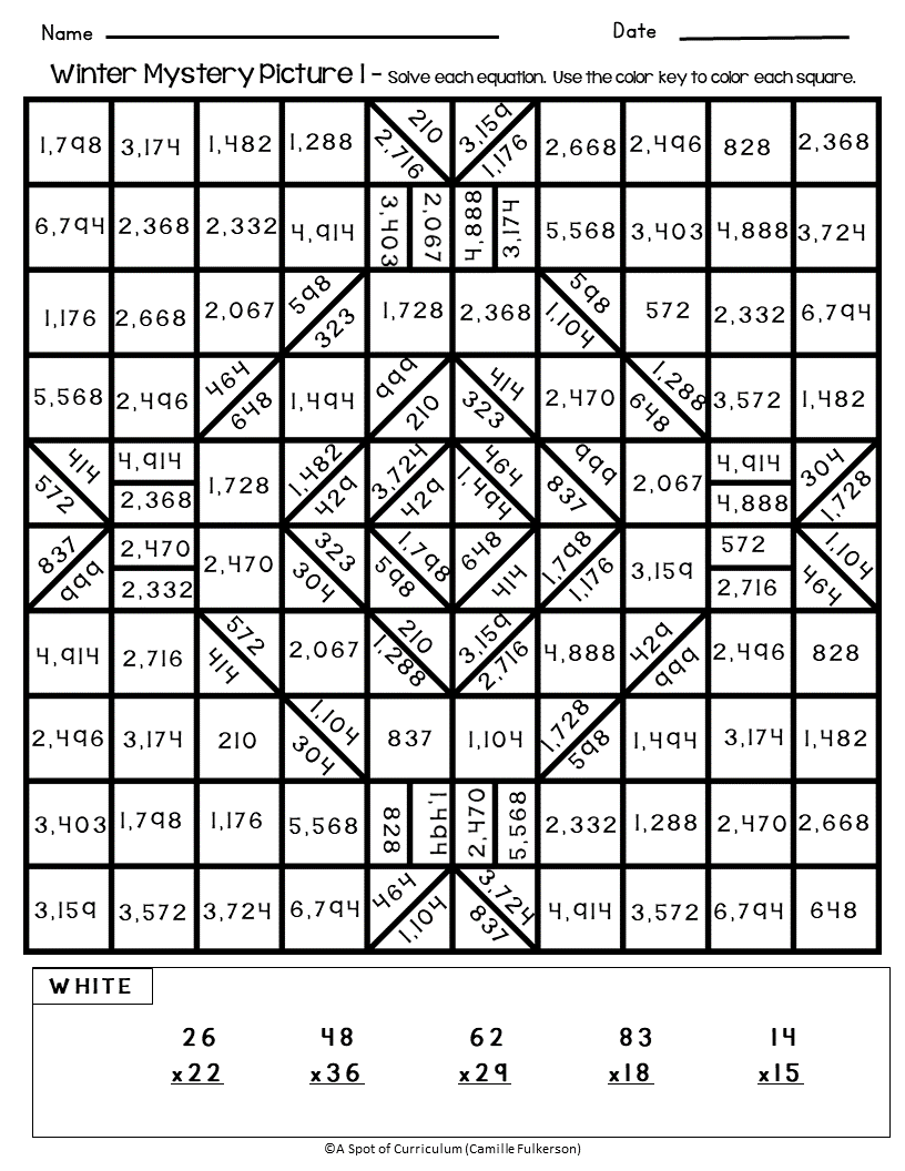 Winter Math Coloring Pages Multiplication And Long Division Made By Teachers Division Color By Number Division Color By Code Division Facts Math Coloring Sheets Math Coloring Pages Color Pages Classful