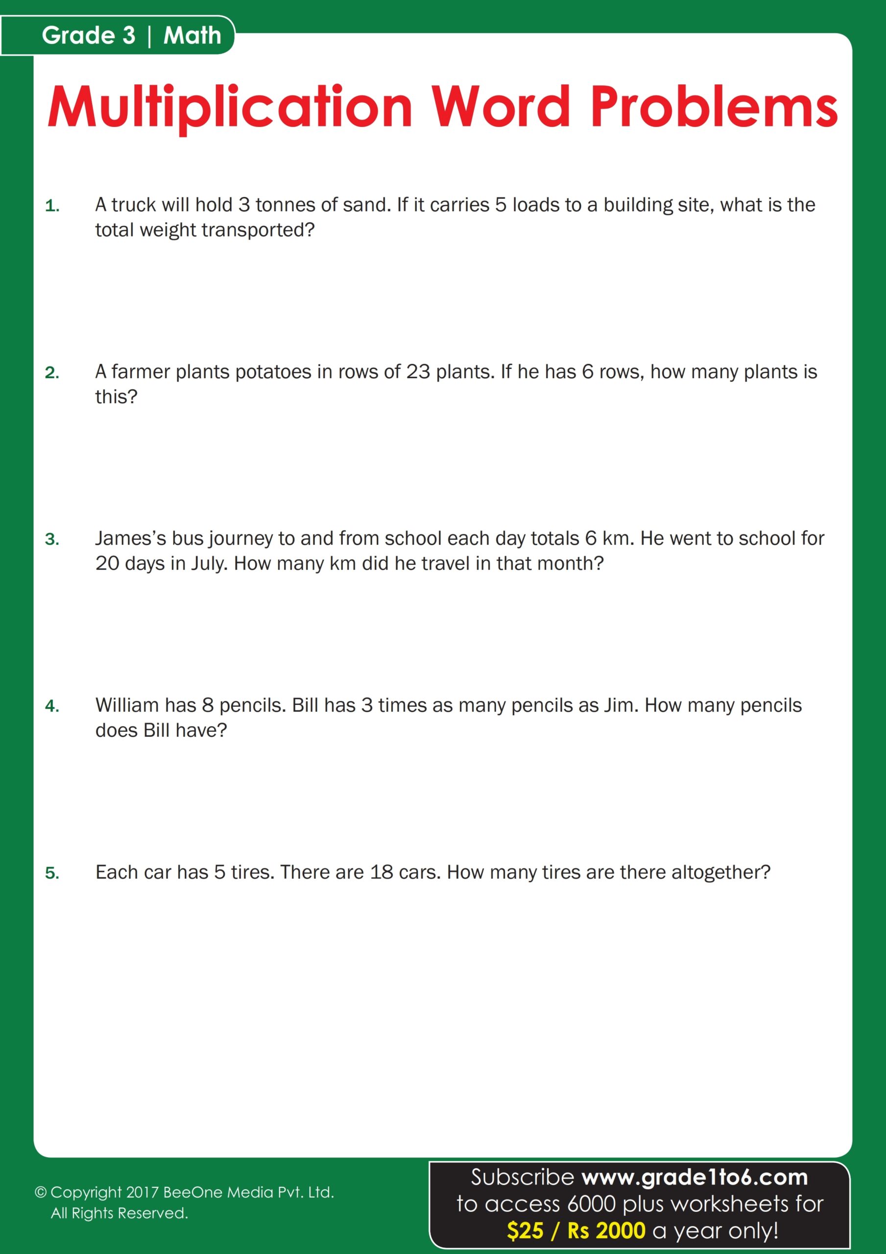 3rd Grade Word Problems Multiply Within 100 Worksheets For Free ArgoPrep