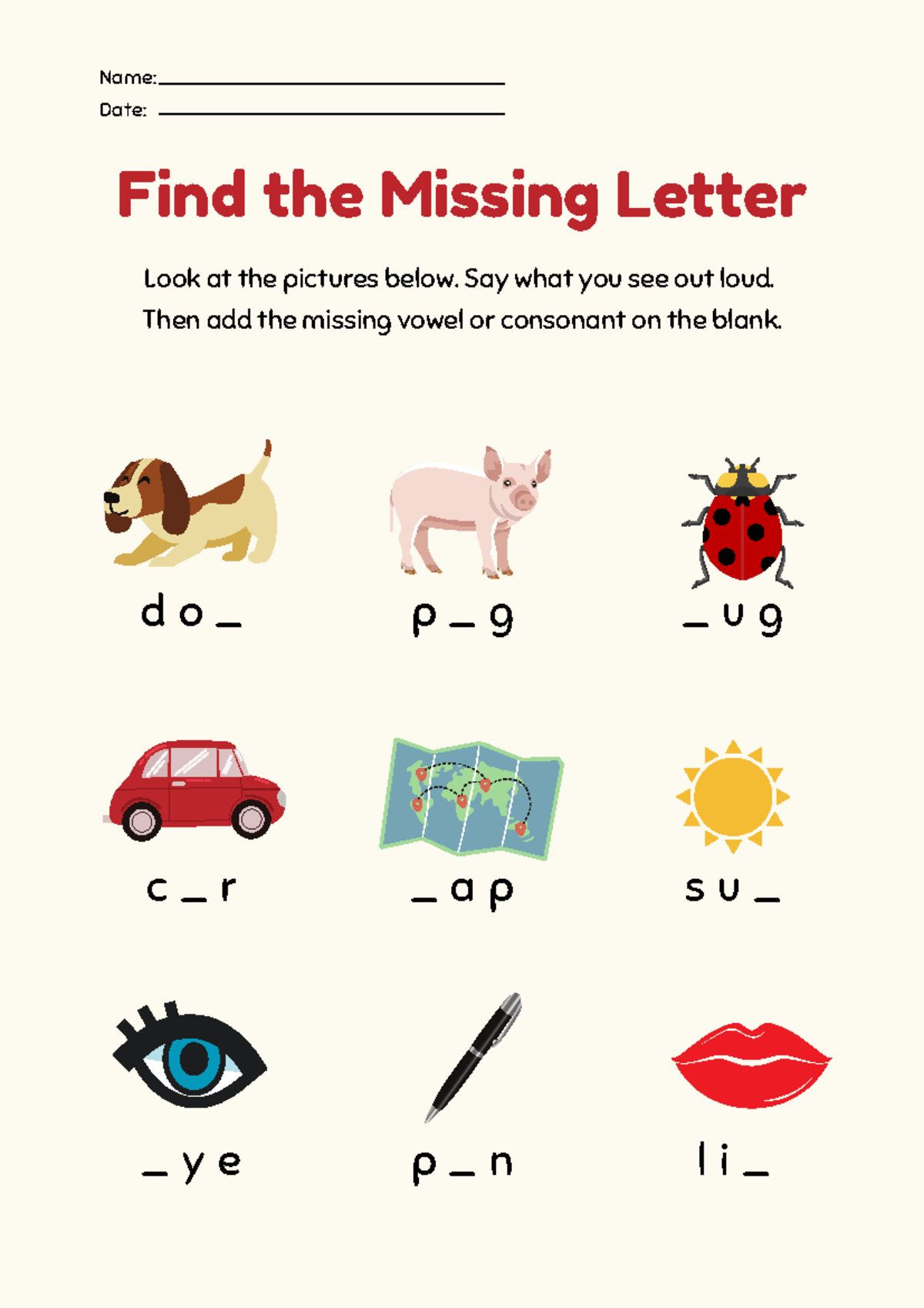 Worksheet Missing Letters Fill In The Blanks Activity Studocu