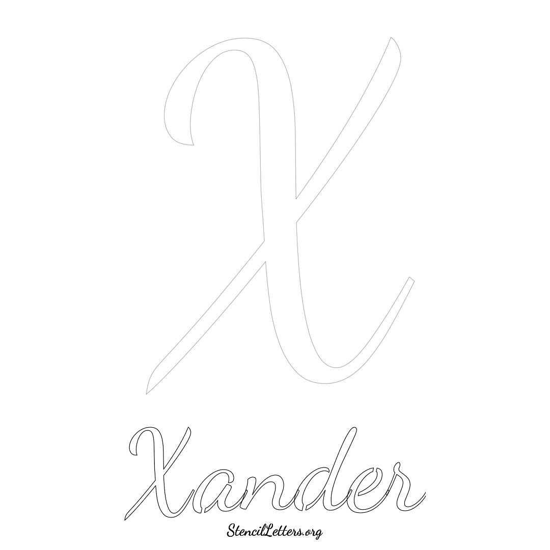 Xander Free Printable Name Stencils With 6 Unique Typography Styles And Lettering Bridges Stencil Letters Org